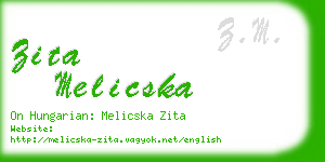 zita melicska business card